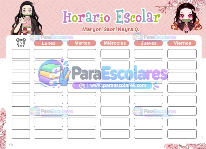 Nezuko Horario Escolar